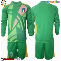 Otroške Nogometnih dresov Italija Vratar Gostujoči EP 2024 Dolgi rokavi (+ hlače)